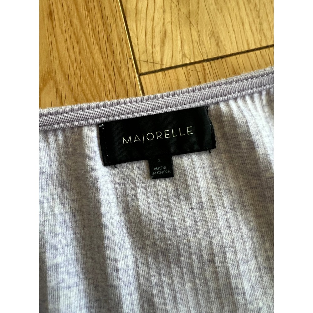 Majorelle Priscilla Cropped Top Ribbed Ruched Long Sleeves Dusty Lilac Womens S - Picture 3 of 8